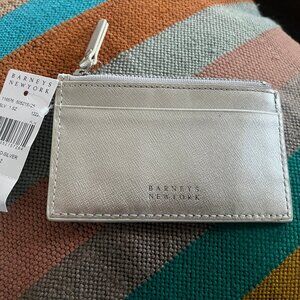 Barneys New York Silver leather Cardholder